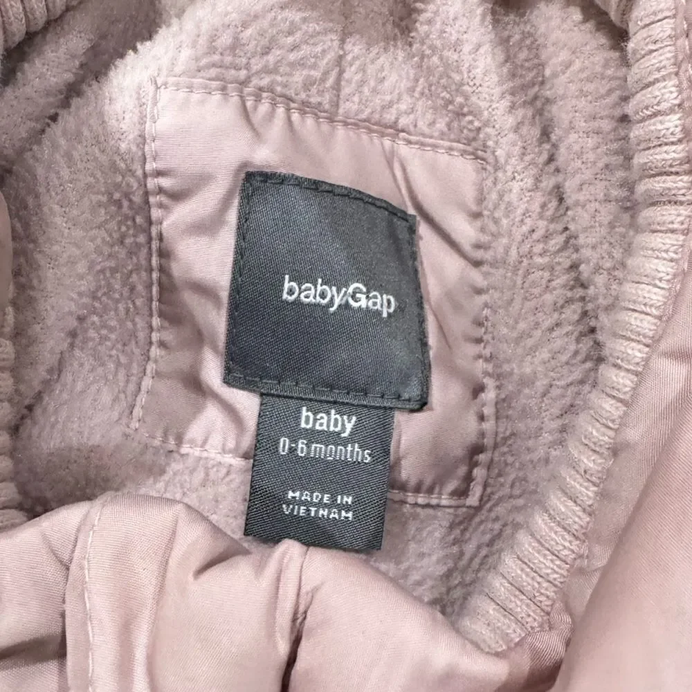 Baby Gap Pink Baby Puffer Quilted Snowsuit Girls 0-6 Month